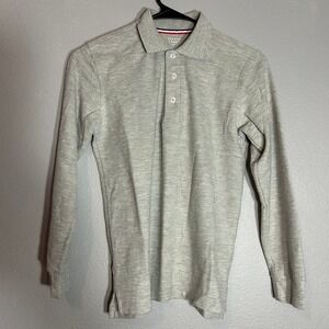 French Toast Uniform Polo Shirt Long Sleeve Gray School Top Kids L